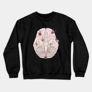 Human brain with flowers Crewneck Sweatshirt